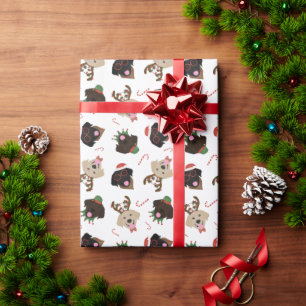 Papier Cadeau Joyeux Pawlidays Labrador Retriever Dogs