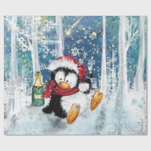 Papier Cadeau Joyeux pingouin - Noël