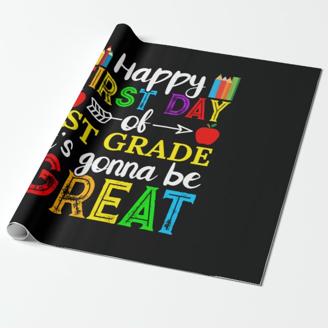 Papier Cadeau Joyeux Premier Jour De Première Année (Déroulé)