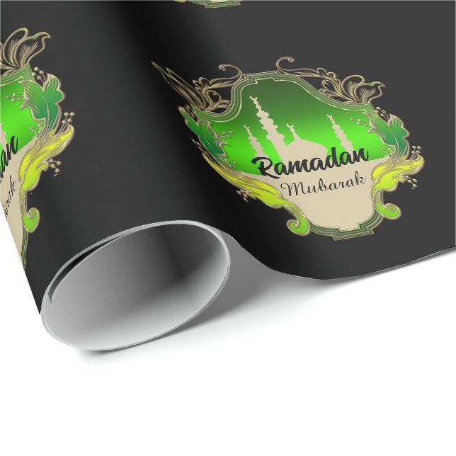 Papier Cadeau Joyeux Ramadan Moubarak Kareem 2024 (Coin rond)