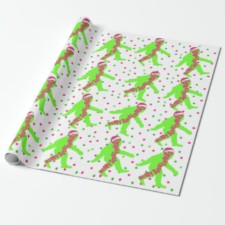 Papier Cadeau Joyeux rose de Squatchmas et papier d'emballage