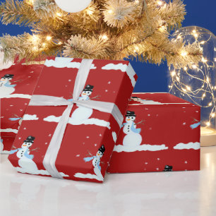 Papier Cadeau Joyeux Snowman Motif Noël hiver