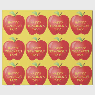 Papier Cadeau Joyeux Teachers Day Apple