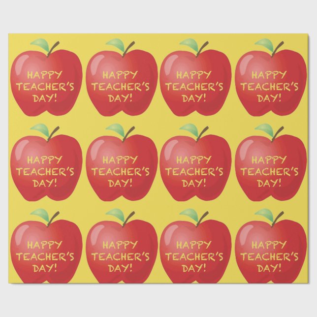 Papier Cadeau Joyeux Teachers Day Apple (Couture)