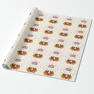 Papier Cadeau Joyeux Thanksgiving Automne Citrouille