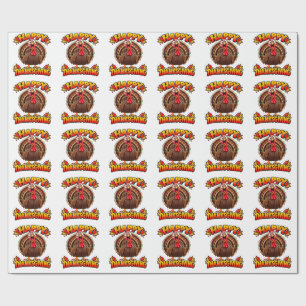 Papier Cadeau Joyeux Thanksgiving dinde