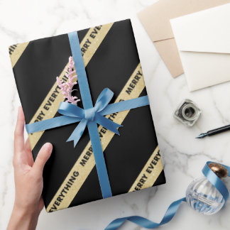 Papier Cadeau Joyeux Tout Faux Gold Parties scintillant Stripes 