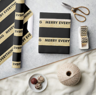 Papier Cadeau Joyeux Tout Faux Gold Parties scintillant Stripes 