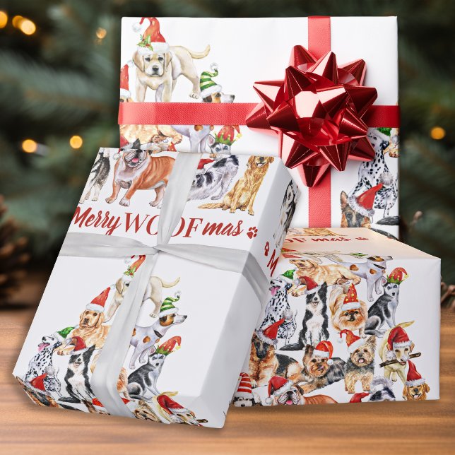Papier Cadeau Joyeux Woofmas Amoureux de les chiens Chiens de No (Créateur téléchargé)