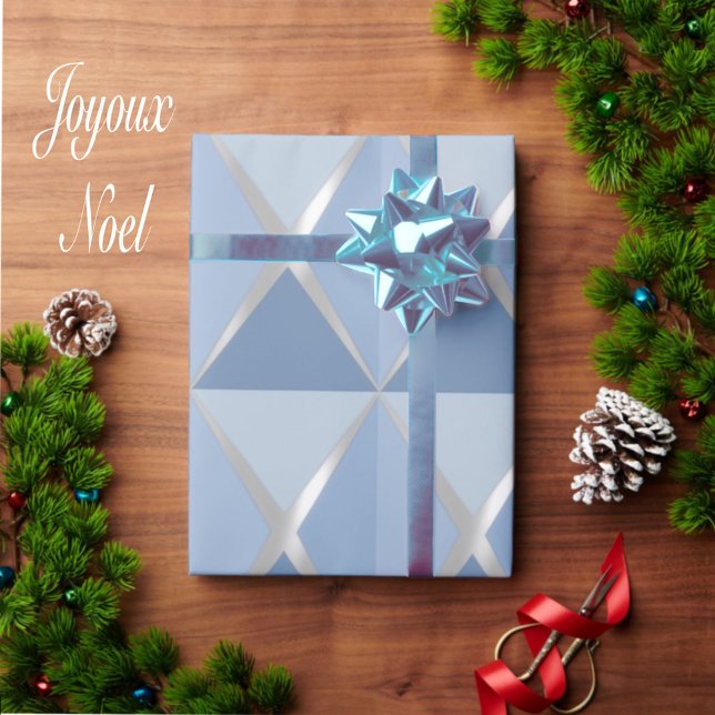 Papier Cadeau Joyoux Noel Christmas Blue Wrapping Paper (Créateur téléchargé)