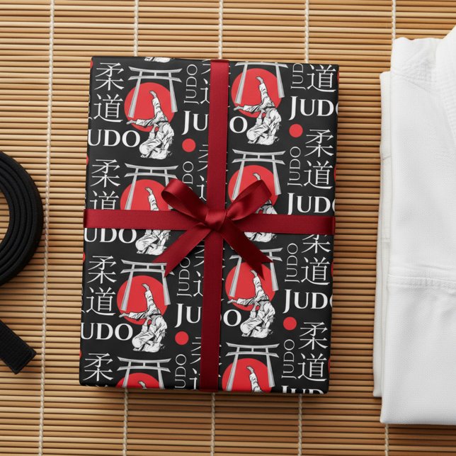 Papier Cadeau Judo Kanji, Judoka, Torii gates pattern (Créateur téléchargé)