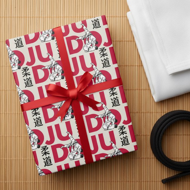Papier Cadeau Judo Pattern - Kanji, Judoka (Créateur téléchargé)