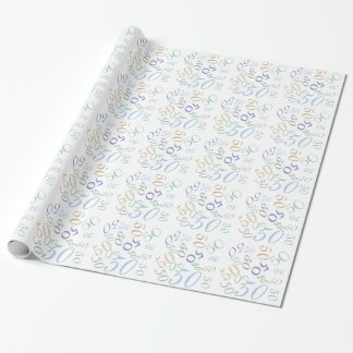 Papier Cadeau Jumbled Numéros CHANGER ÂGE Anniversaire Typograph