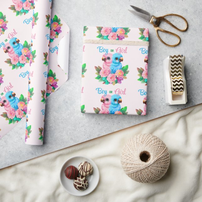 Papier Cadeau Jumeaux de perroquets pour bébés (Artisanat)