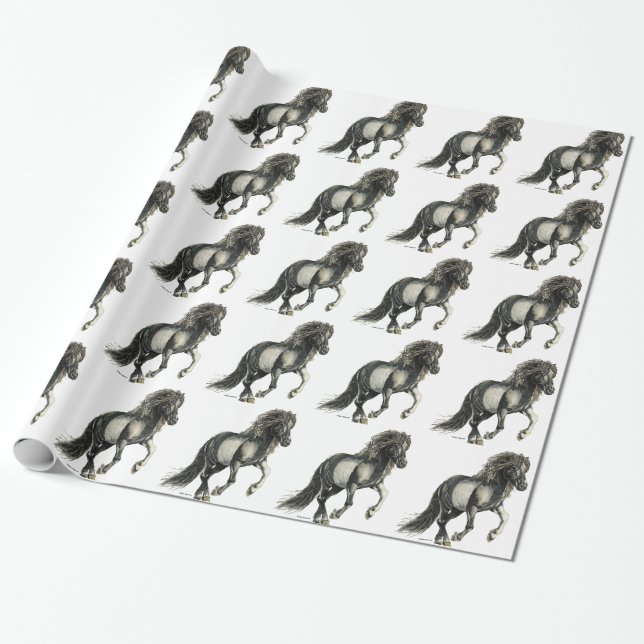 Papier Cadeau jument islandaise Brana (Déroulé)