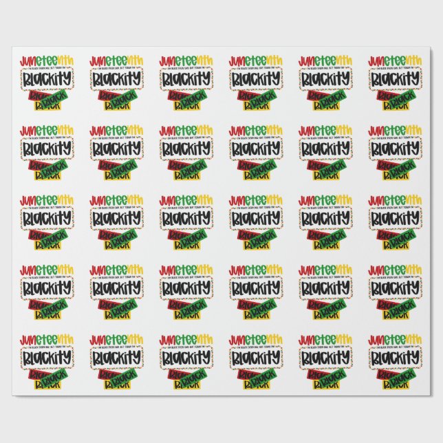 Papier Cadeau JunetDix Blackity Noir Noir Funny (Plat)