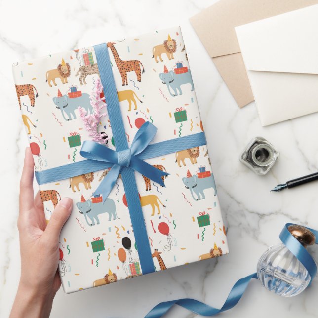 Papier Cadeau Jungle Animal 2ème anniversaire (Cadeaux)