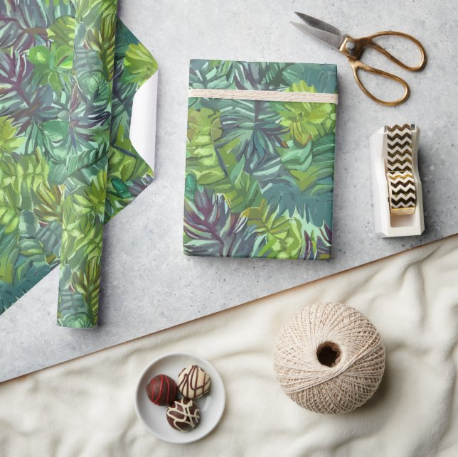 Papier Cadeau Jungle feuillage sans couture motif (Artisanat)