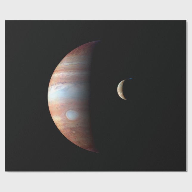 Papier Cadeau Jupiter Géant Gaz Planète & Io Galilée Lune (Plat)