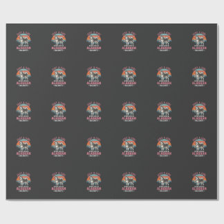 Papier Cadeau Just Girl Alaskan Malamute Dog Retro Sunset Mounta