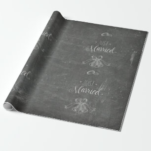 Papier Cadeau Juste Marié Dustboard Mariage Bells Rings