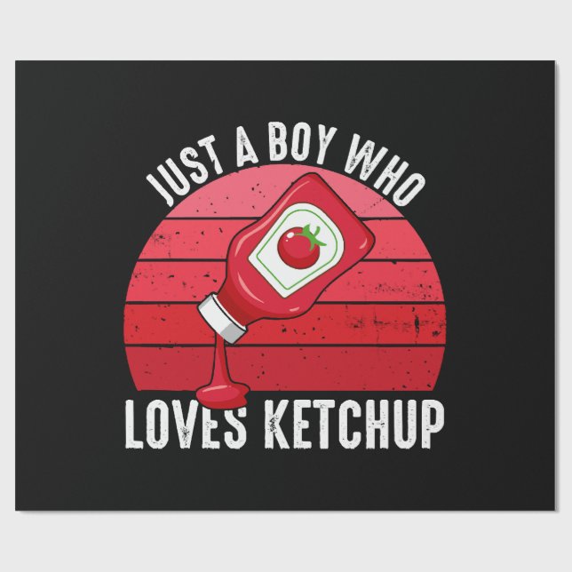 Papier Cadeau Juste un garçon qui aime le ketchup (Plat)