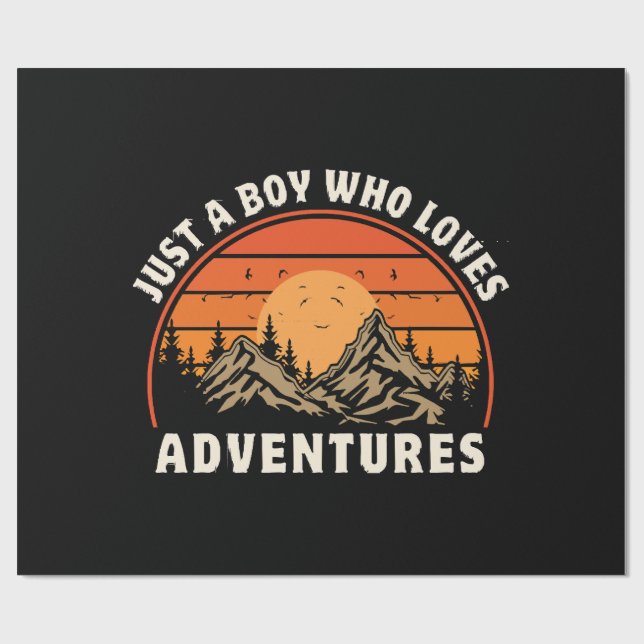 Papier Cadeau juste un garçon qui aime les aventures (Plat)