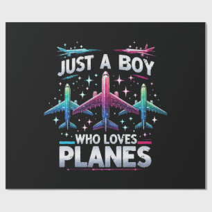 Papier Cadeau Juste un garçon qui aime les avions