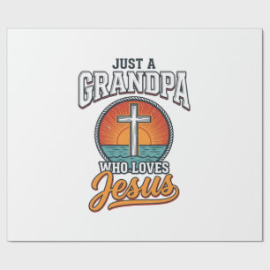 Papier Cadeau Juste un grand-père qui aime Jésus Vintage Cross S