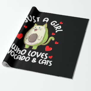 Papier Cadeau Juste Une Fille Qui Aime L'Avocado Et Les Chats