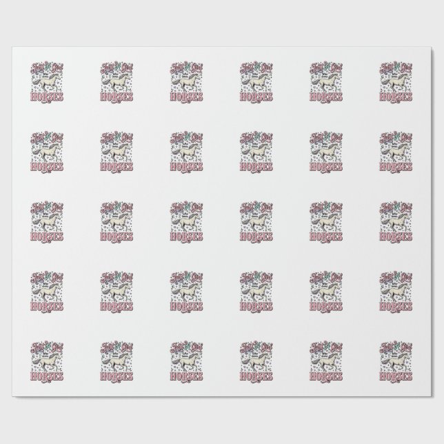 Papier Cadeau Juste Une Fille Qui Aime Les Chevaux Design Vector (Plat)
