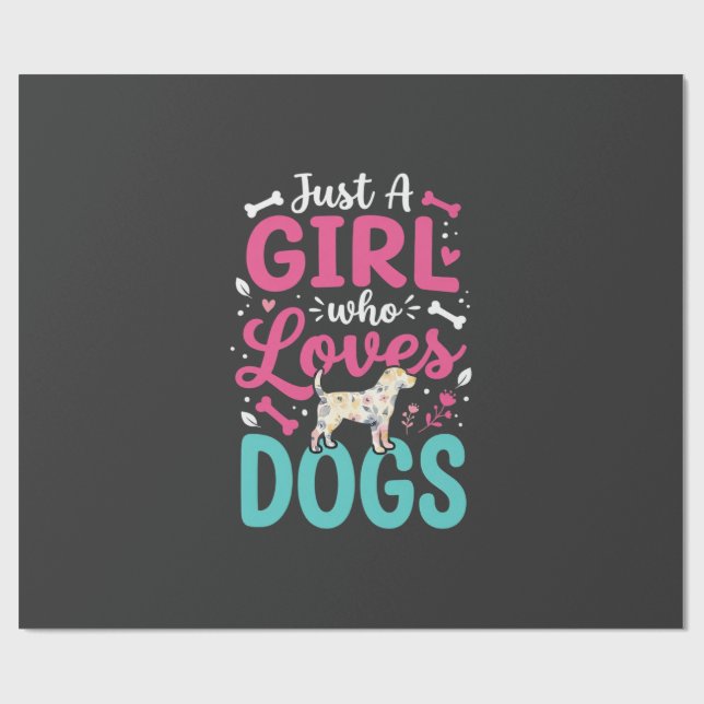 Papier Cadeau Juste Une Fille Qui Aime Les Chiens (Plat)