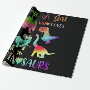 Papier Cadeau Juste une fille qui aime les dinosaures