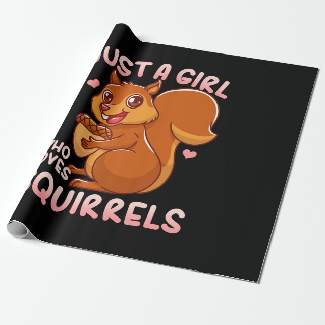 Papier Cadeau Juste une fille qui aime les écureuils (Déroulé)