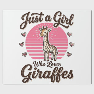 Papier Cadeau Juste une fille qui aime les girafes vintage shirt