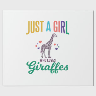 Papier Cadeau Juste une fille qui aime les girafes vintage vecte