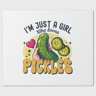 Papier Cadeau Juste Une Fille Qui Aime Les Pickles - Végétan Drô
