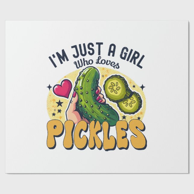 Papier Cadeau Juste Une Fille Qui Aime Les Pickles - Végétan Drô (Plat)