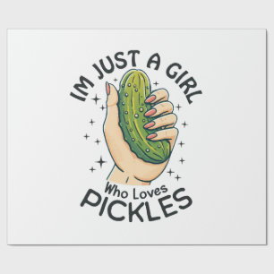 Papier Cadeau Juste Une Fille Qui Aime Les Pickles - Végétan Drô