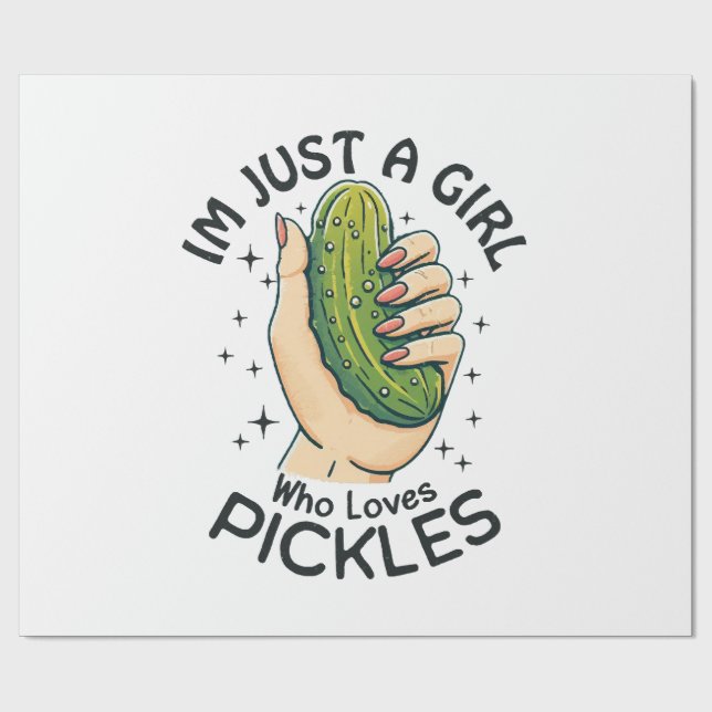 Papier Cadeau Juste Une Fille Qui Aime Les Pickles - Végétan Drô (Plat)