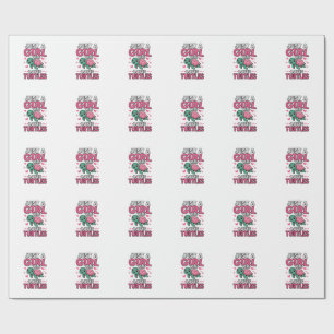 Papier Cadeau Juste une fille qui aime les tortues Vecteur de to