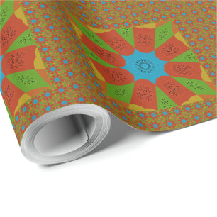 Papier Cadeau Kaleidoscope Bloom Une couleur d'impression africa