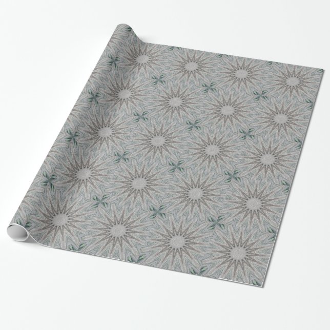 Papier Cadeau Kaleidoscope Design Rustique gris clair (Déroulé)