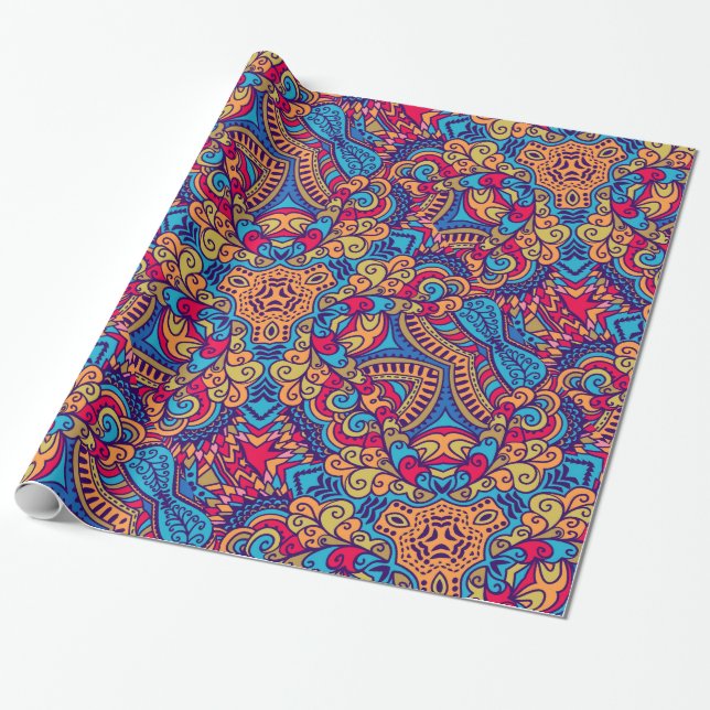 Papier Cadeau Kaléidoscope rêveur indien (Déroulé)