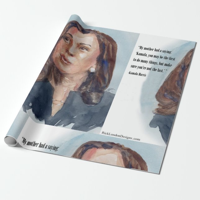 Papier Cadeau Kamala Harris & Citation (Déroulé)