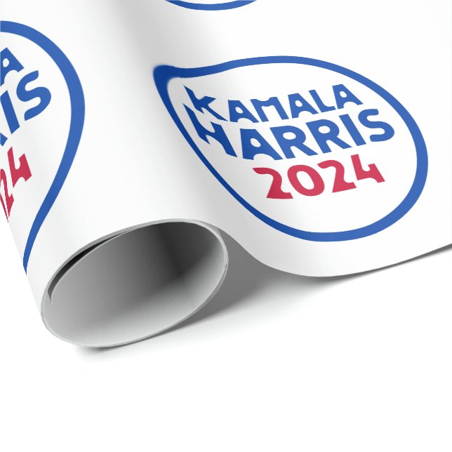 Papier Cadeau Kamala Harris pour le président 2024 (Coin rond)