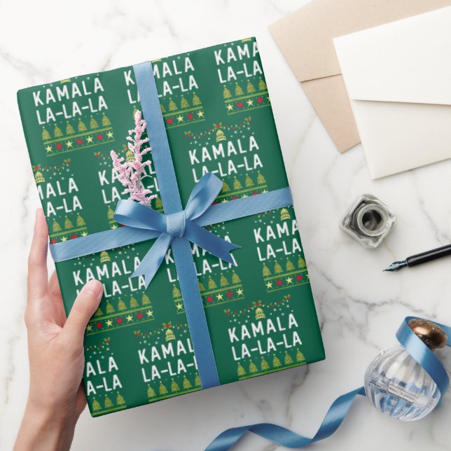 Papier Cadeau Kamala La La La Funny Harris Noël Vilain Vert (Cadeaux)
