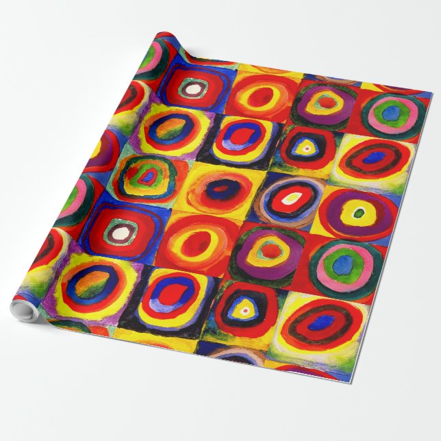 Papier Cadeau Kandinsky Farbstudie Quadrates Cercles Art  (Déroulé)