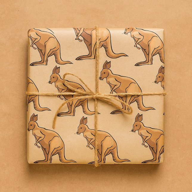 Papier Cadeau Kangourou (Créateur téléchargé)
