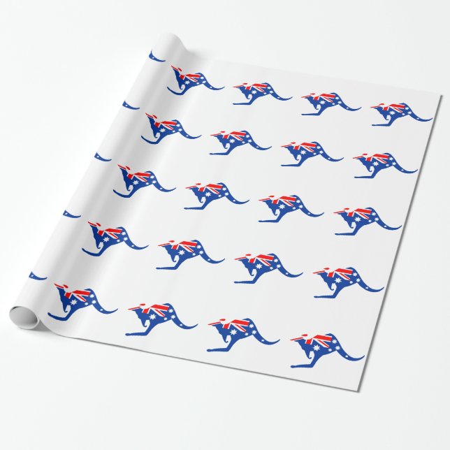 Papier Cadeau Kangourou australien (Déroulé)